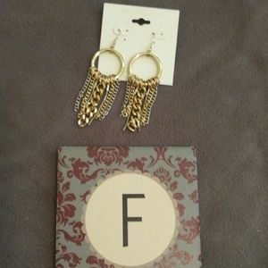 Worthington gold silver color earrings hoops chain